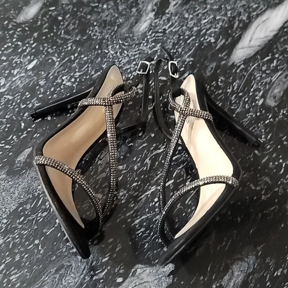 BRAND NEW BEBE STRAPPY HIGH HEEL STILETTOS RHINESTONES STRAP SANDAL